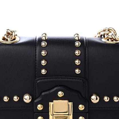 Dolce & Gabbana DOLCE&GABBANACalfskinLuciaStuddedChainShoulderBagBlack 8 of 8