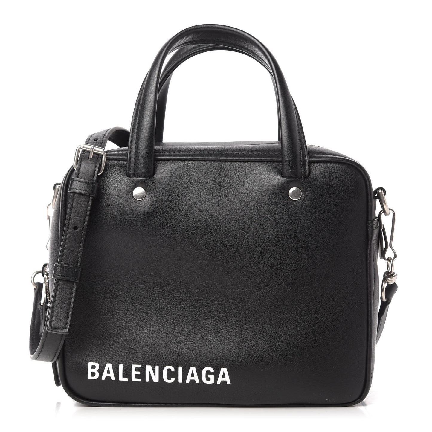 Shiny Day Calfskin XS Triangle Square Bag Black