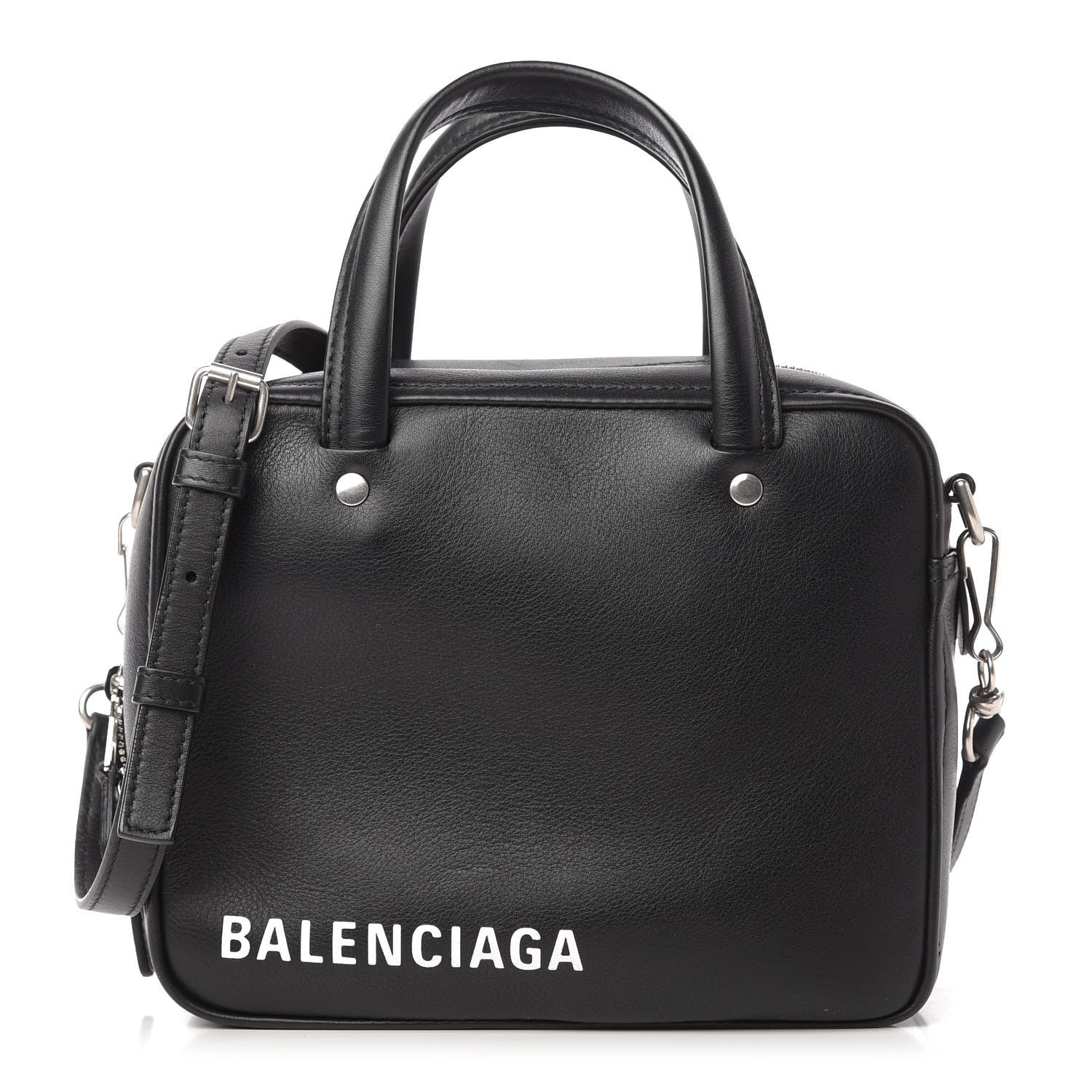 Balenciaga Shiny Day Calfskin XS Triangle Square Bag Black 1 of 10