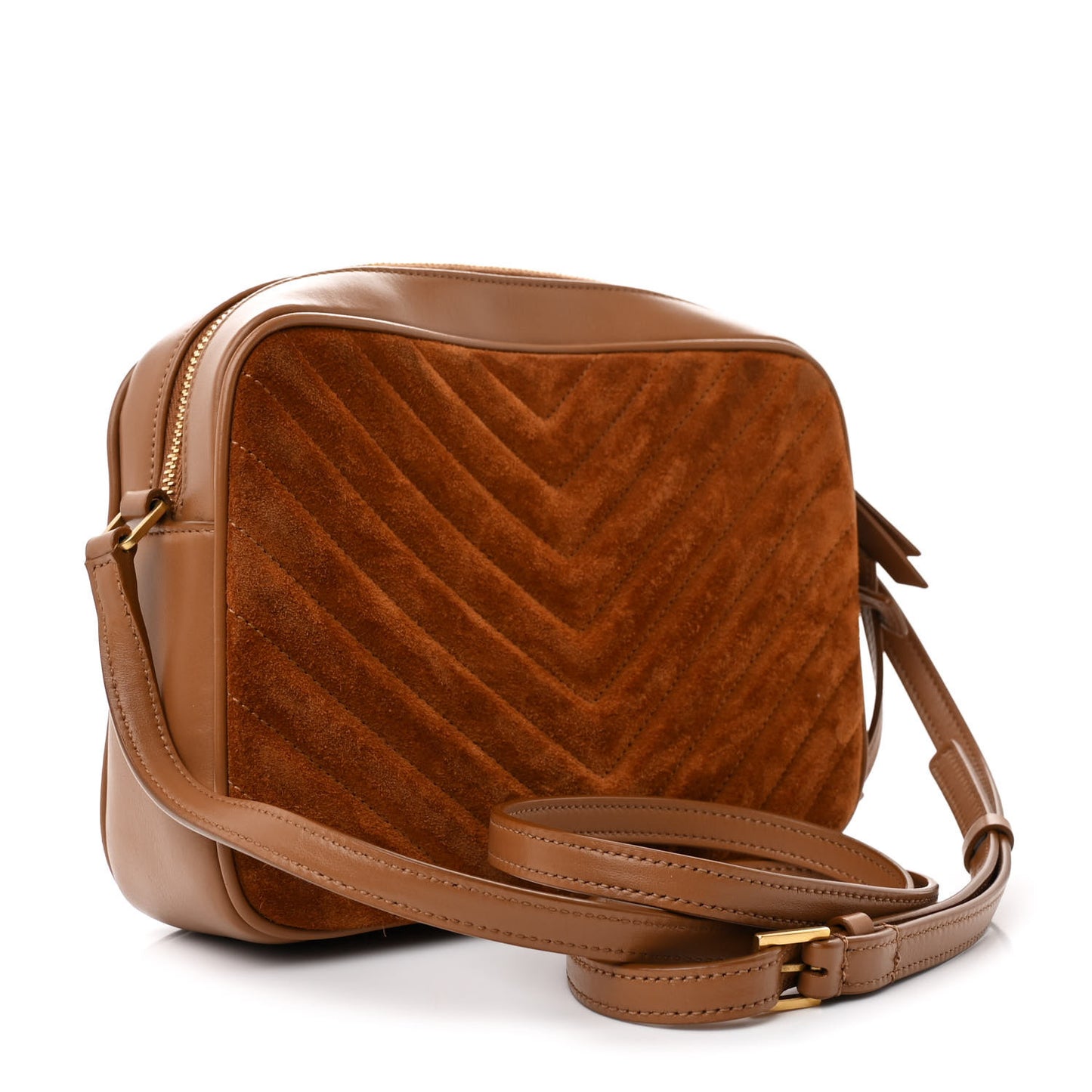 Suede Matelasse Monogram Lou Camera Bag Cinnamon