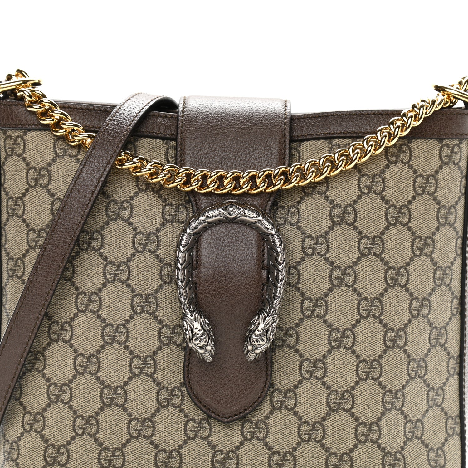 Gucci GG Supreme Monogram Medium Dionysus Bucket Bag Beige New Acero 7 of 9