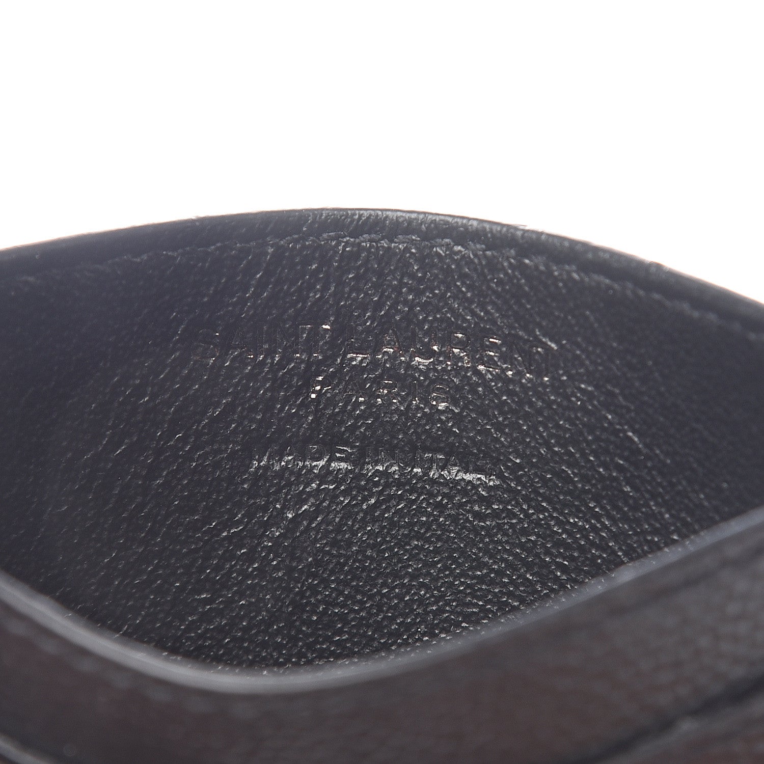 Saint Laurent Grain De Poudre Polka-Dot Monogram Credit Card Case Black 5 of 5