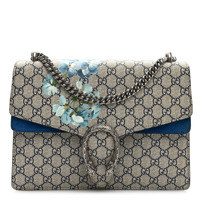 Gucci GG Supreme Monogram Blooms Medium Dionysus Shoulder Bag Beige Navy Vintage Blue 1 of 10