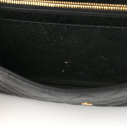 Saint Laurent Grain De Poudre Mixed Matelasse Triquilt Monogram Chain Wallet Black 10 of 12