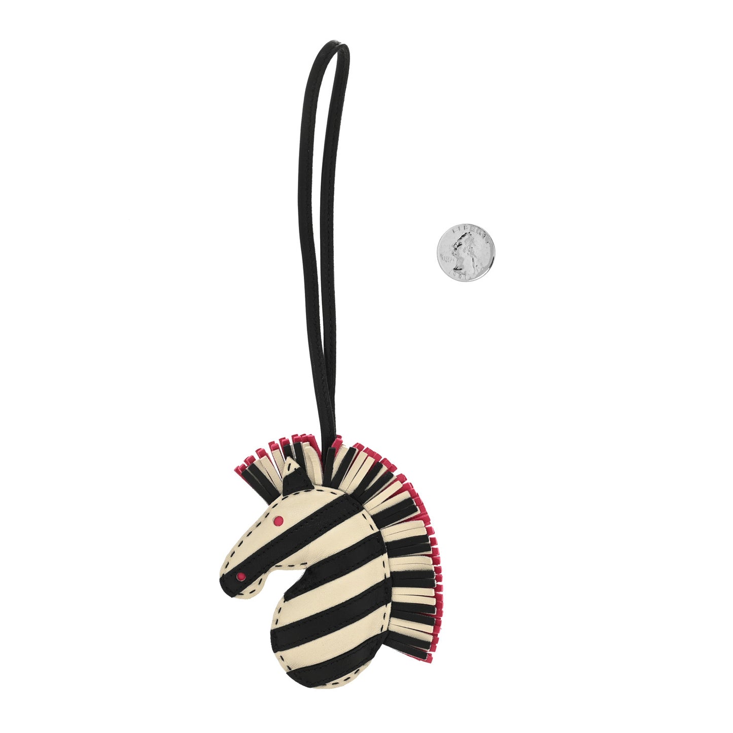 Milo Lambskin Geegee Savannah Bag Charm Craie Black Rose Mexico