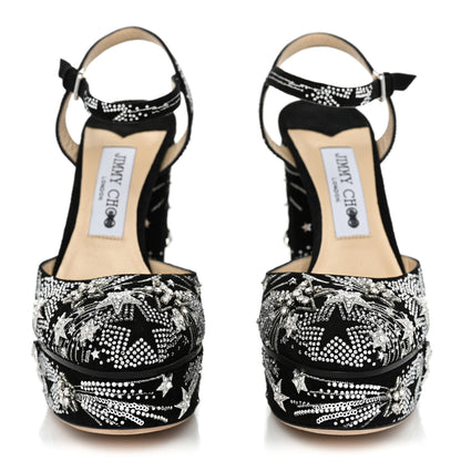 Jimmy Choo Suede Crystal Supernova Maple 125 Platform Pumps 36 Black 2 of 8
