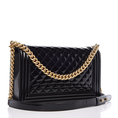 Chanel Patent Calfskin Quilted New Medium Boy Flap Black 3 of 9