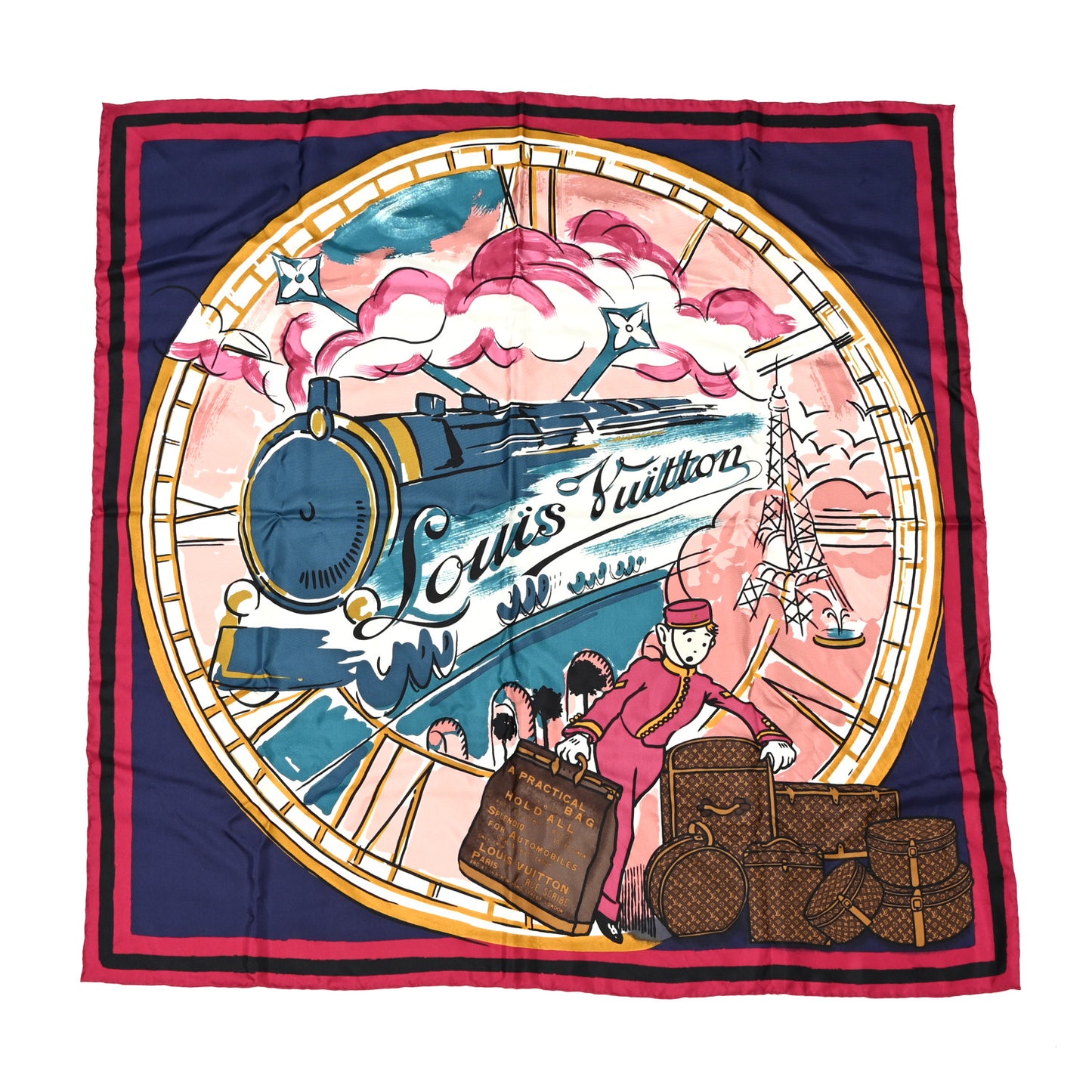 Silk Groom Square Scarf Cherry