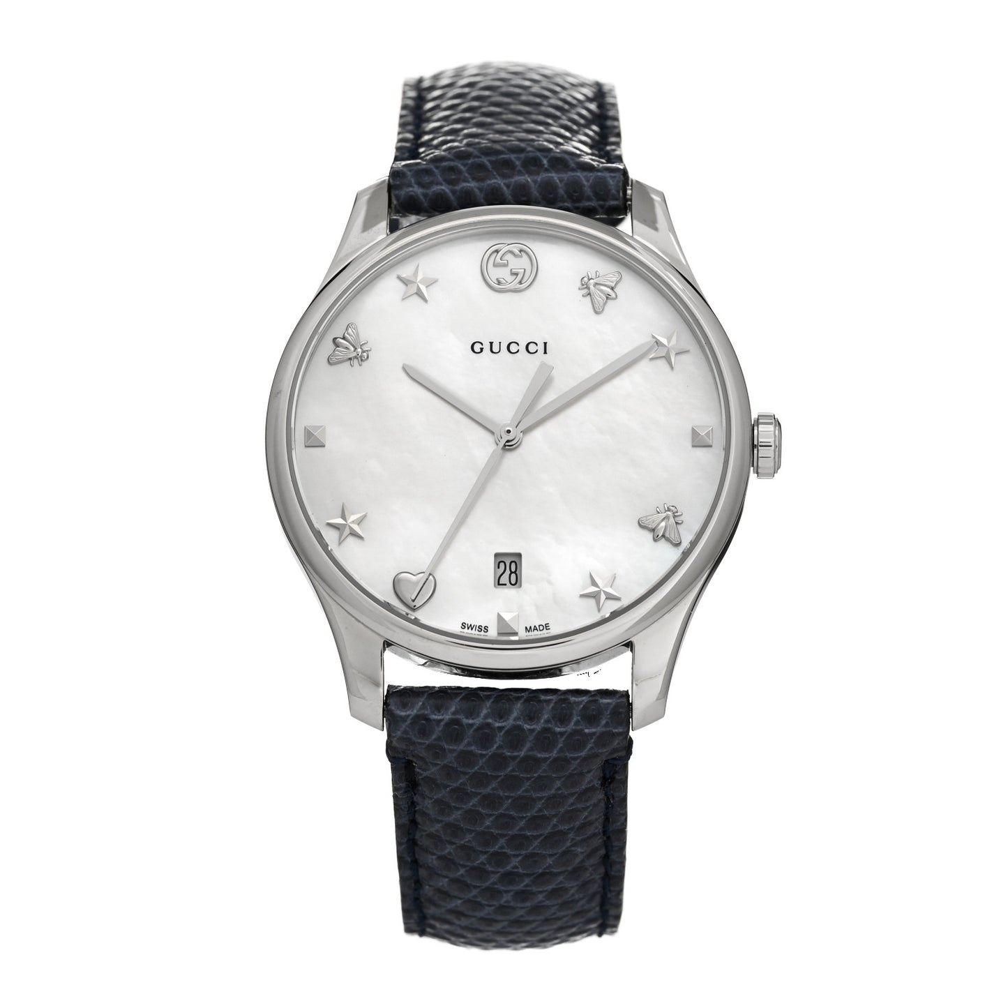 Stainless Steel Alligator Mother of Pearl 29mm G-Timeless Charm Quartz Watch