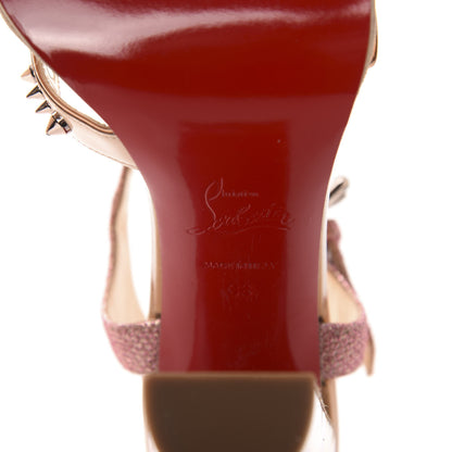 Christian Louboutin Patent Glitter Tisse Miss Roma 100 Sandals 38 Version Poudre 8 of 11
