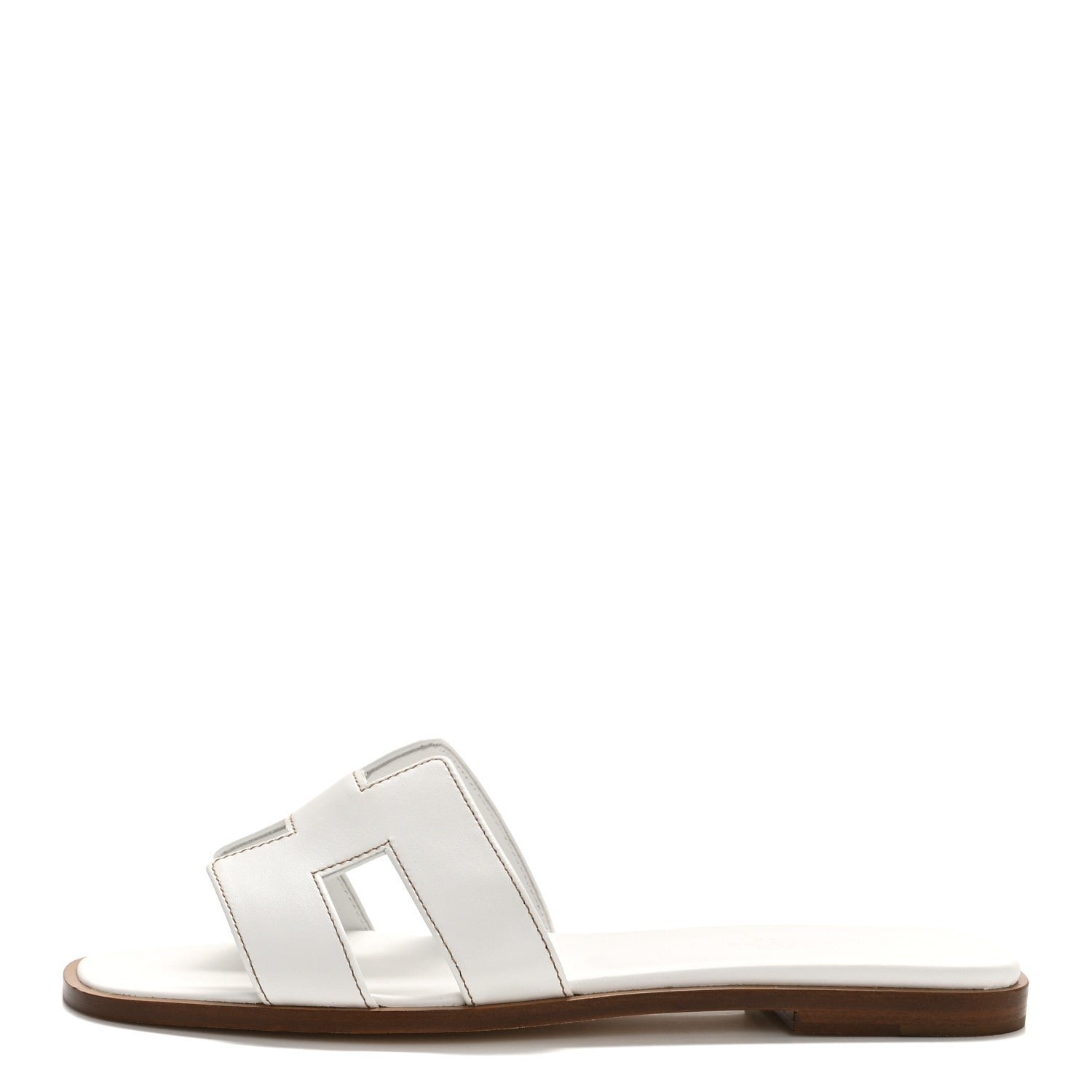 Hermes Box Calfskin Oran Sandals 39.5 White 1 of 9