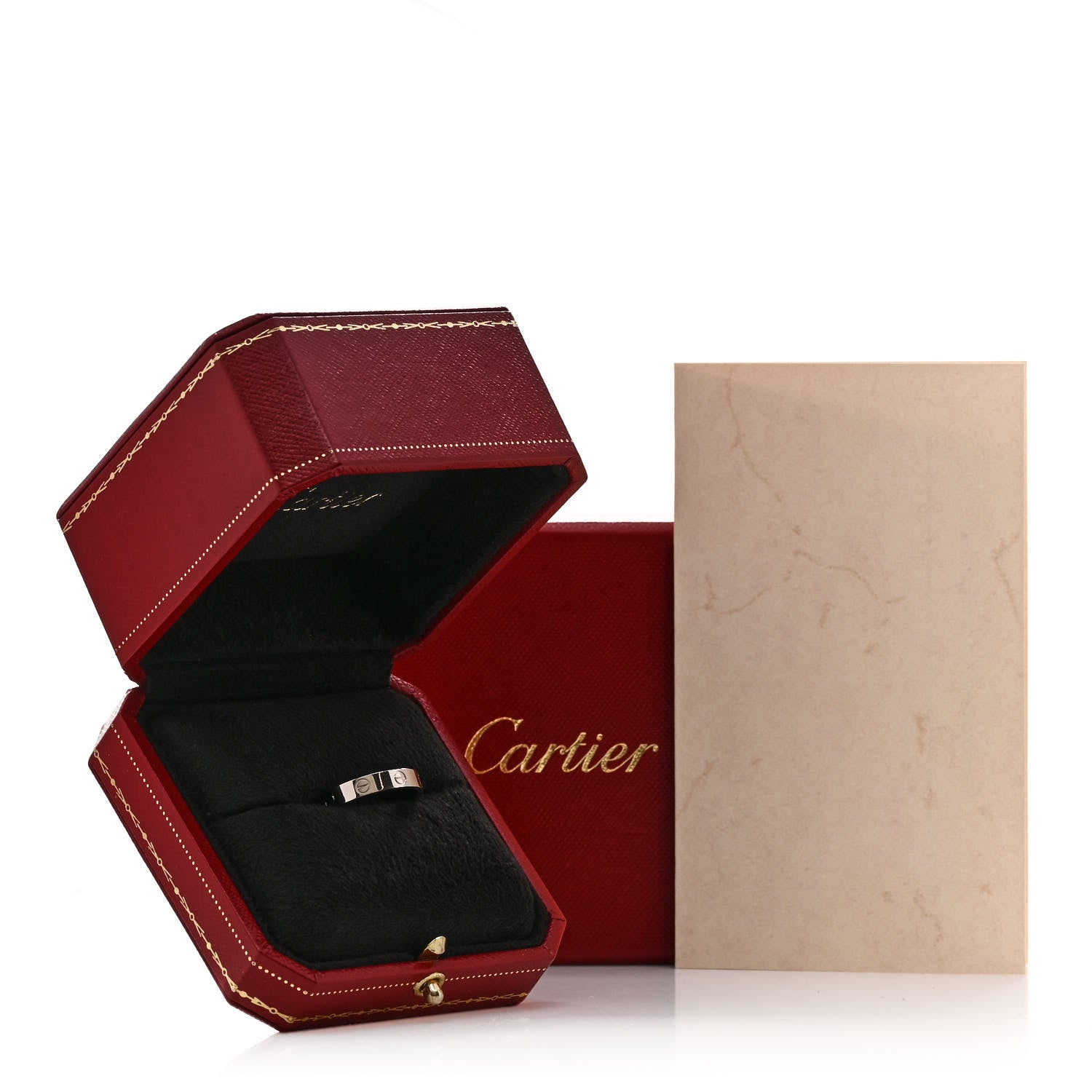 Cartier 18K White Gold 3.5mm LOVE Wedding Band Ring 55 7.25 5 of 5