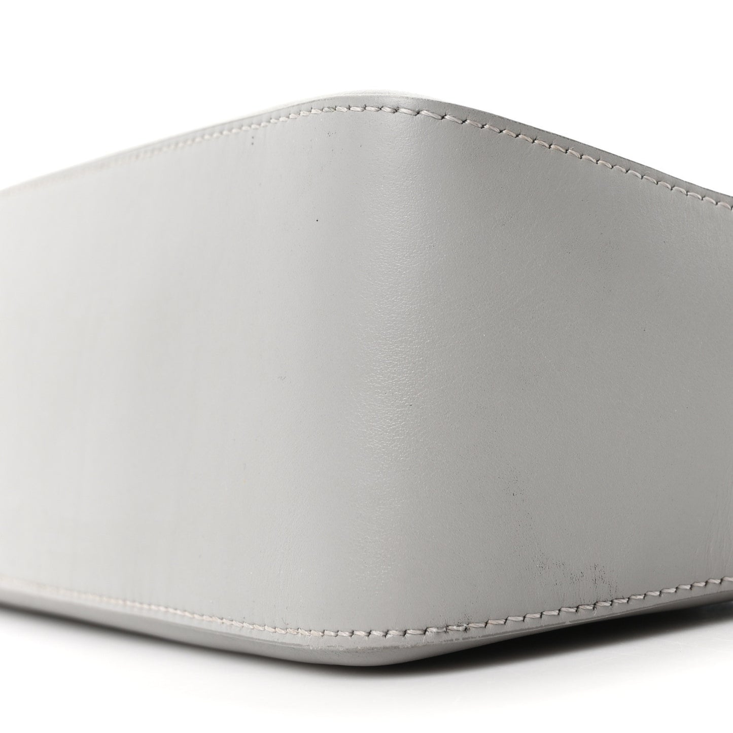 Smooth Calfskin Small Moon Cut Out Shoulder Bag Grey