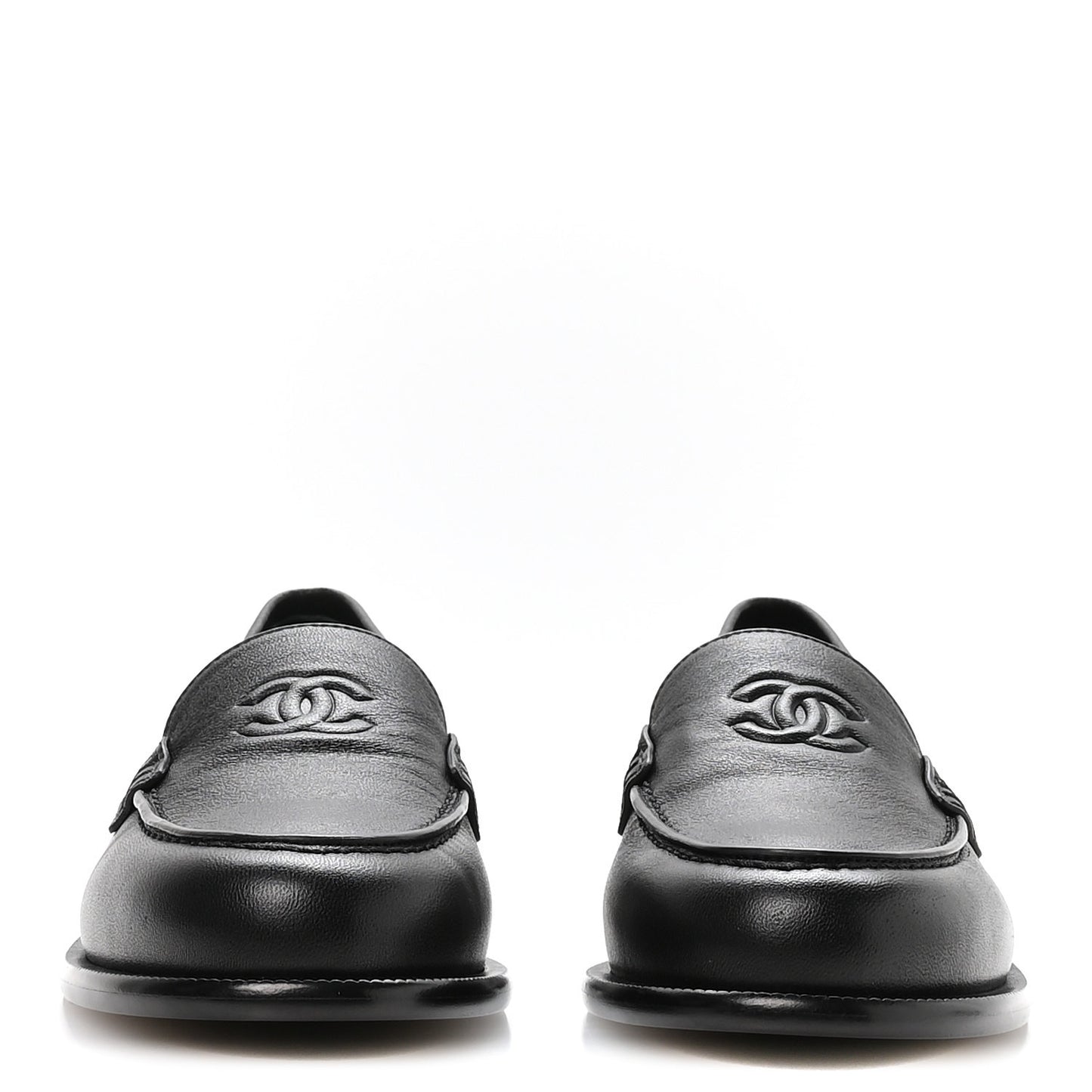 Lambskin CC Mocassin Loafers 37.5 Black