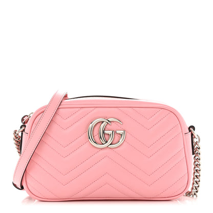 Gucci Calfskin Matelasse Small GG Marmont Chain Shoulder Bag Wild Rose 1 of 10