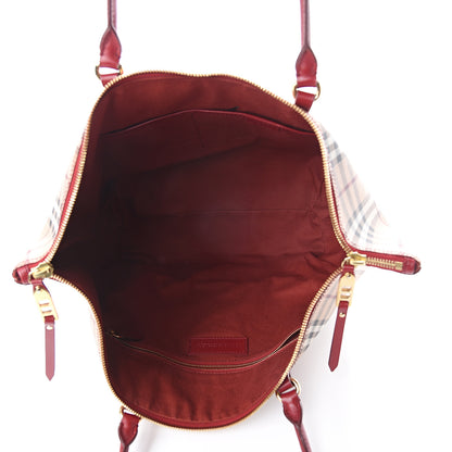 Burberry Haymarket Check Medium Salisbury Tote Military Red 4 of 8