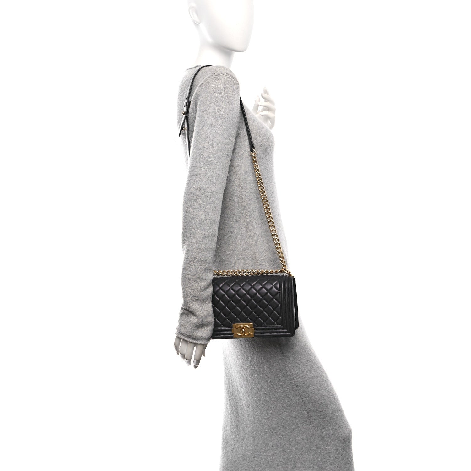 Chanel Lambskin Quilted Medium Boy Flap Dark Navy 2 of 11