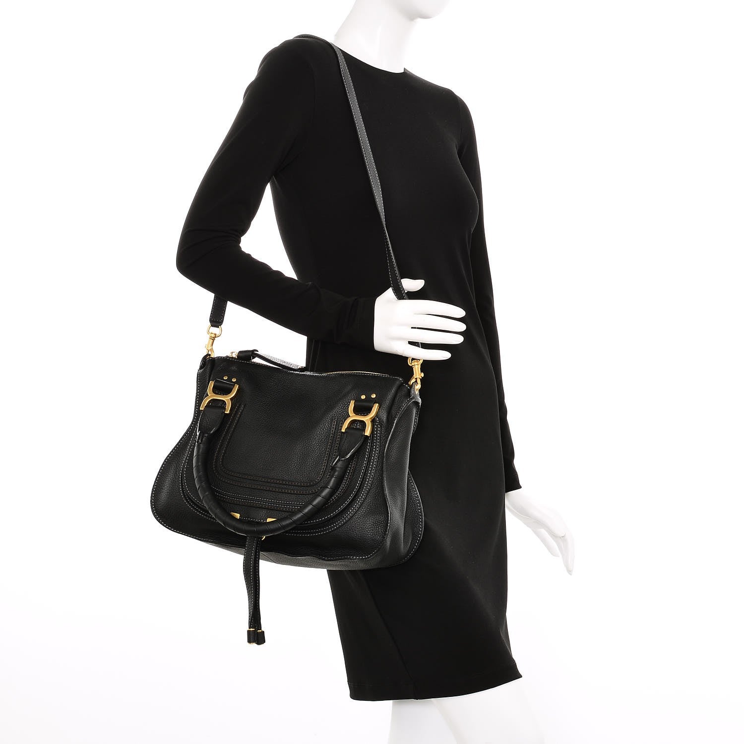 Chloe Calfskin Medium Marcie Satchel Black 2 of 6