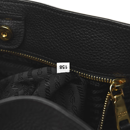 Prada Vitello Daino Shoulder Bag Black 7 of 10
