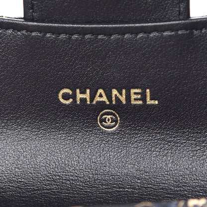 Chanel Calfskin Crocodile Embossed Graffiti Reissue Card Holder Wallet Black Gold 6 of 9