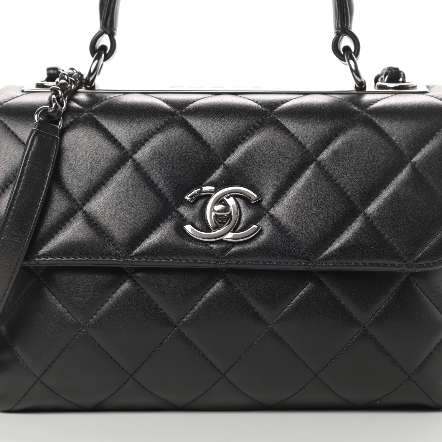 Chanel Lambskin Quilted Small Trendy CC Dual Handle Flap Bag Black 8 of 13
