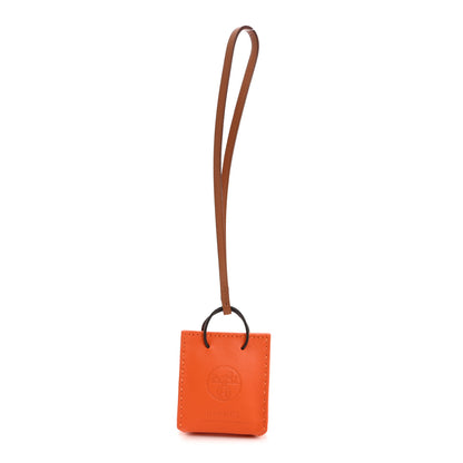 Hermes Milo Lambskin Swift Shopping Bag Charm Feu Gold 1 of 5