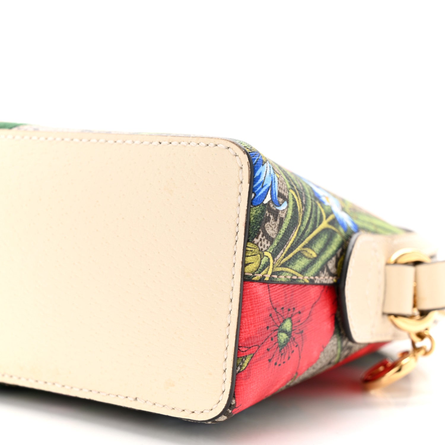 Gucci GG Supreme Monogram Flora Web GG Small Ophidia Dome Shoulder Bag White 10 of 11