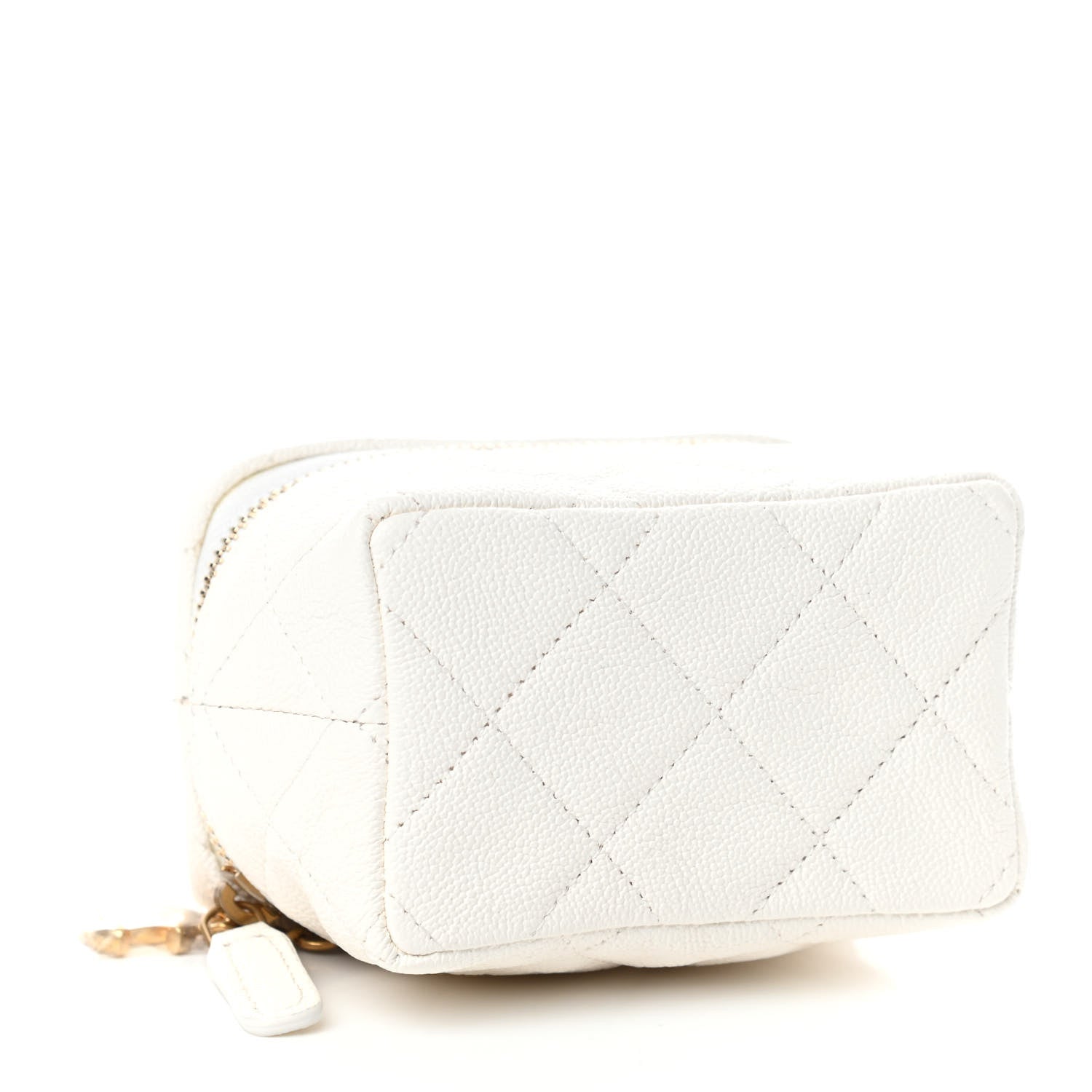 Chanel Caviar Quilted Mini Top Handle Vanity With Chain White 4 of 10