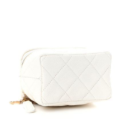 Chanel Caviar Quilted Mini Top Handle Vanity With Chain White 4 of 10