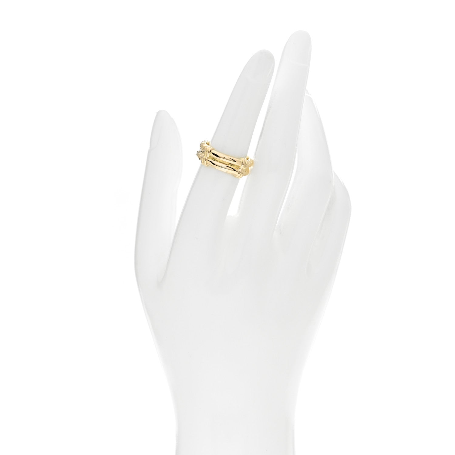 David Yurman 18K Yellow Gold Metro Double Cable Band Ring 53 6.25 2 of 5