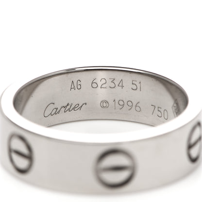 Cartier 18K White Gold 5.5mm LOVE Ring 51 5.75 4 of 4