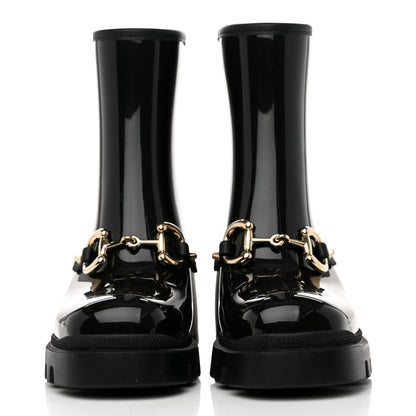 Gucci Rubber Womens Horsebit Ankle Boots 38 Black 2 of 8