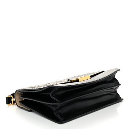 Fendi Vitello Liberty Bi-Color FF 1974 Embossed Chain Strap Kan U Shoulder Bag Black Maya 4 of 10