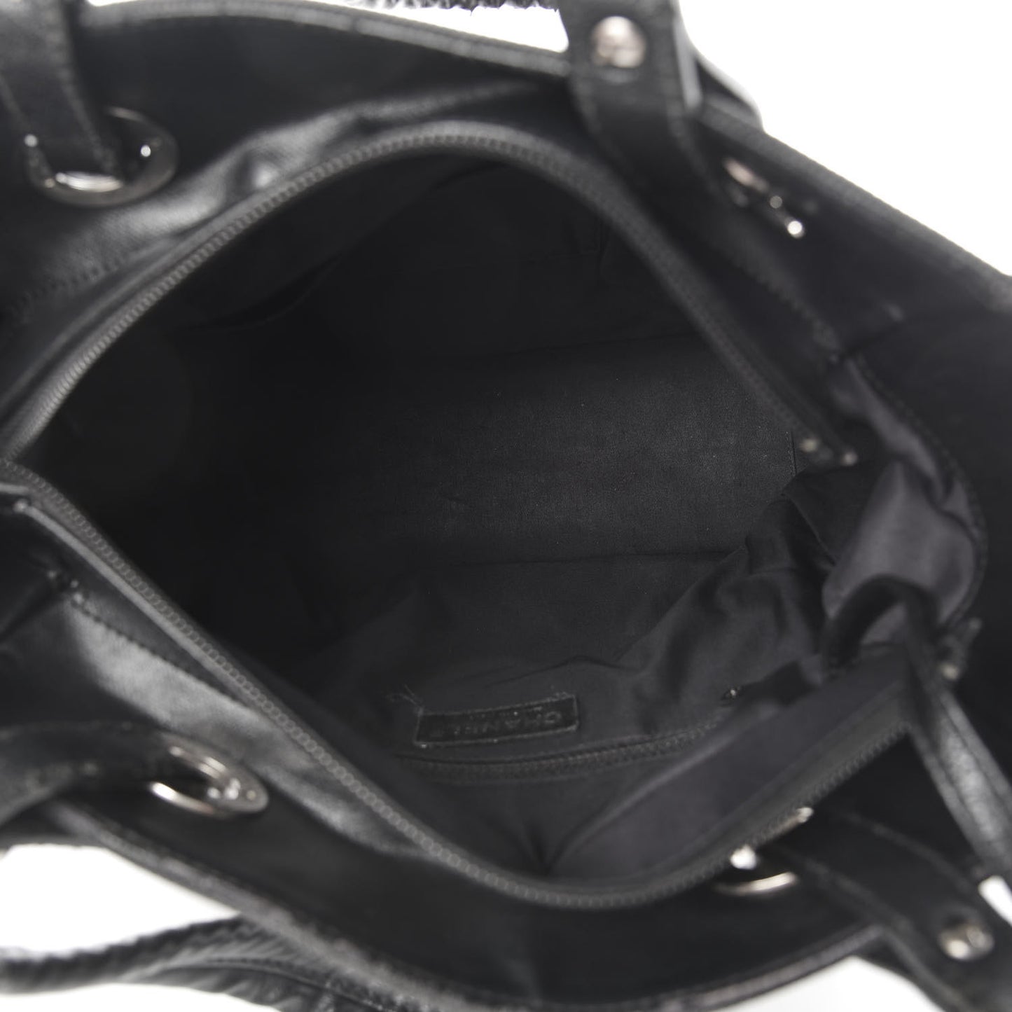 Coated Canvas Quilted Small Paris Biarritz Tote Black