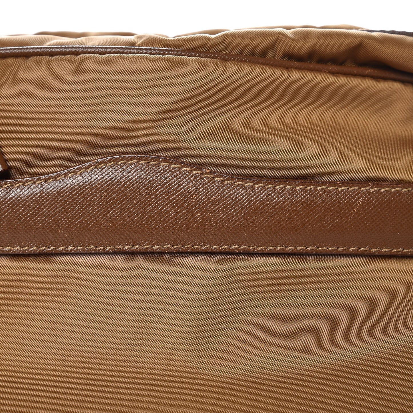 Tessuto Nylon Saffiano Shoulder Bag Tobacco