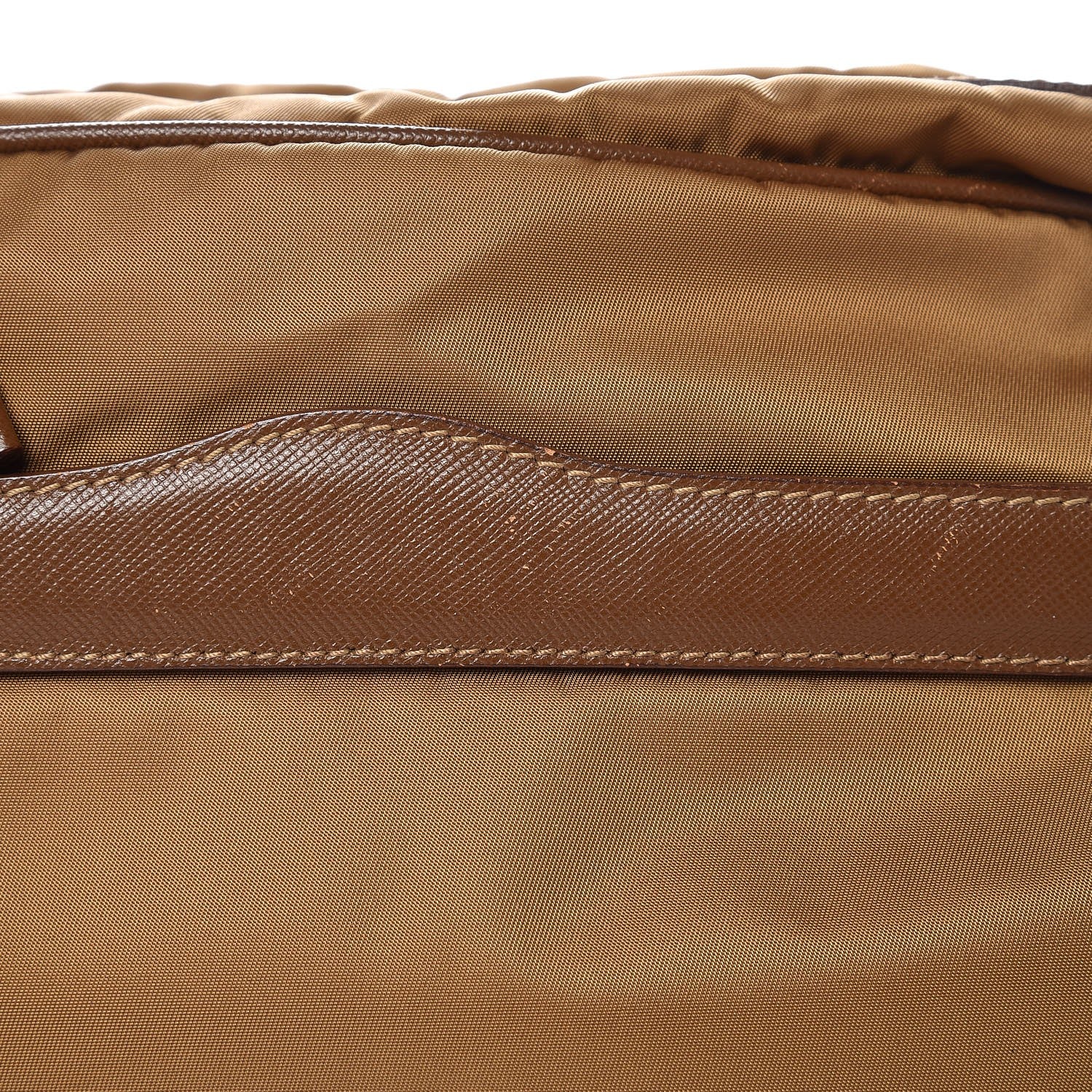 Prada Tessuto Nylon Saffiano Shoulder Bag Tobacco 8 of 8