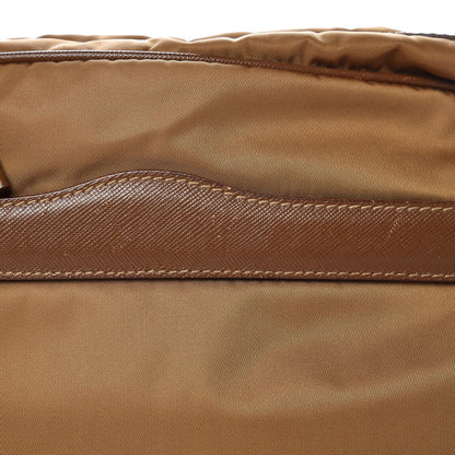Prada Tessuto Nylon Saffiano Shoulder Bag Tobacco 8 of 8