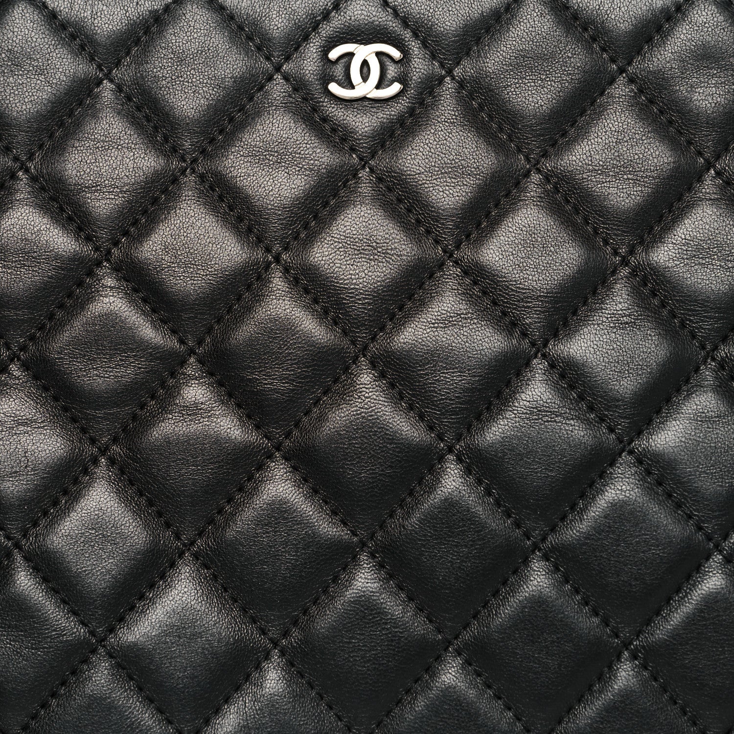 Chanel Lambskin Quilted Large Cosmetic Case Black 8 of 11