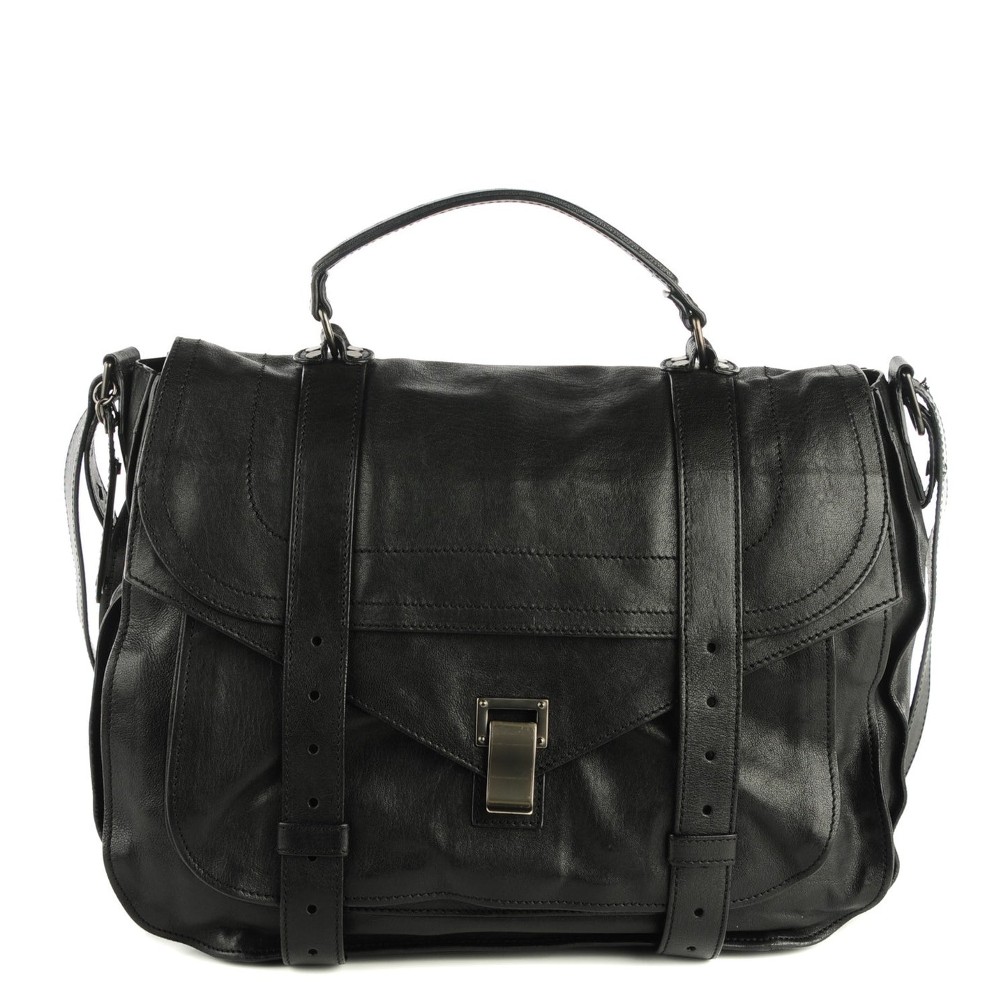 Lambskin PS1 Extra Large Satchel Black