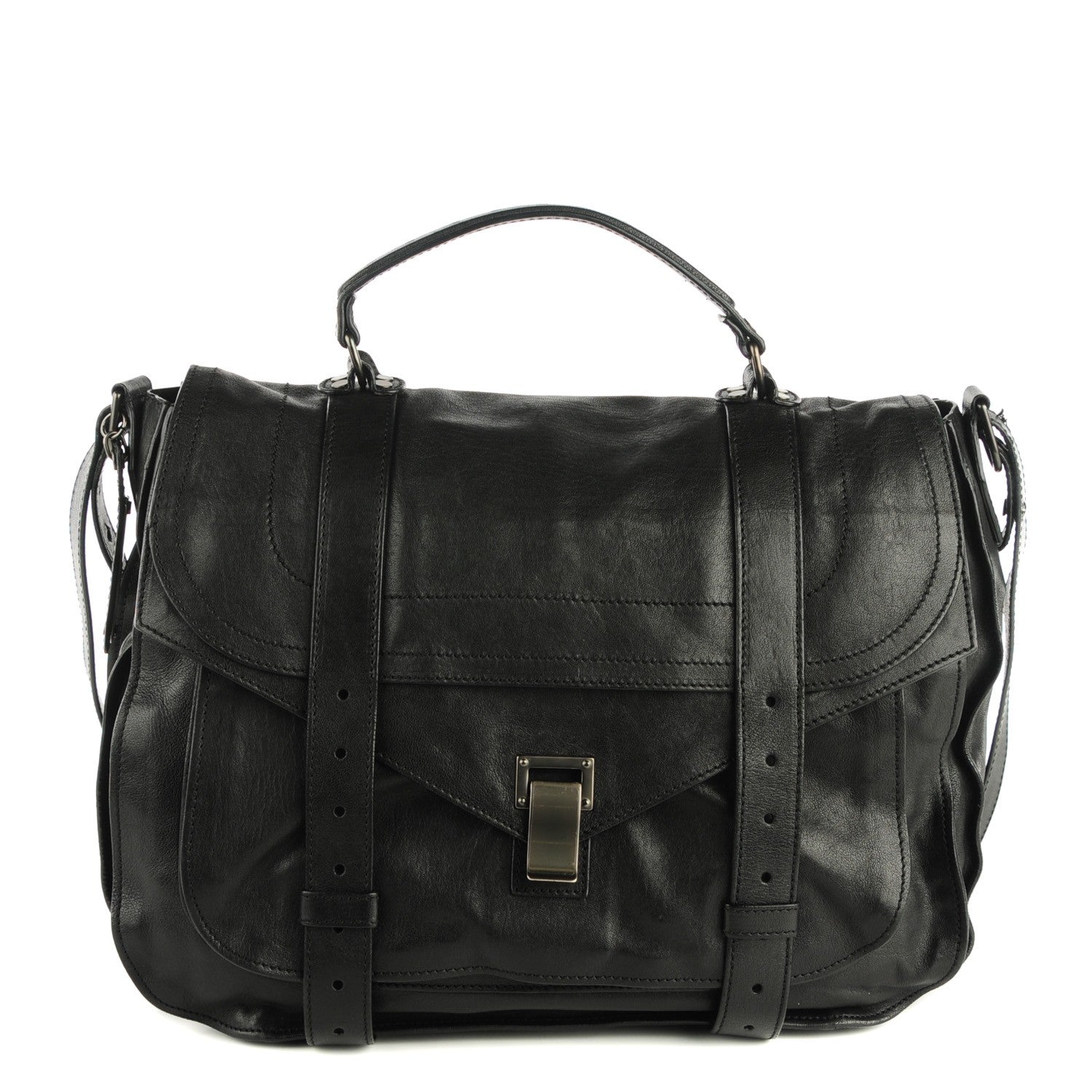Proenza Schouler Lambskin PS1 Extra Large Satchel Black 1 of 11