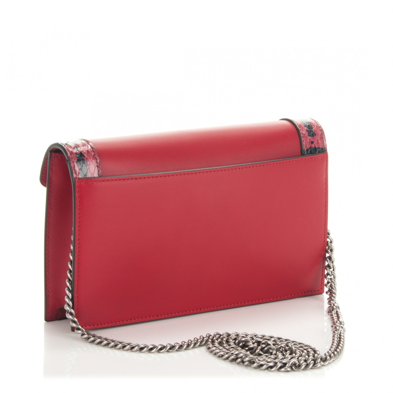 Gucci Snakeskin Calfskin Lilith Shoulder Bag Hibiscus Red 3 of 7