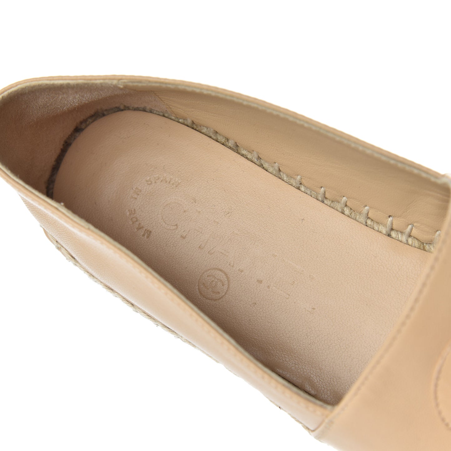 Lambskin CC Espadrilles 37 Beige Black