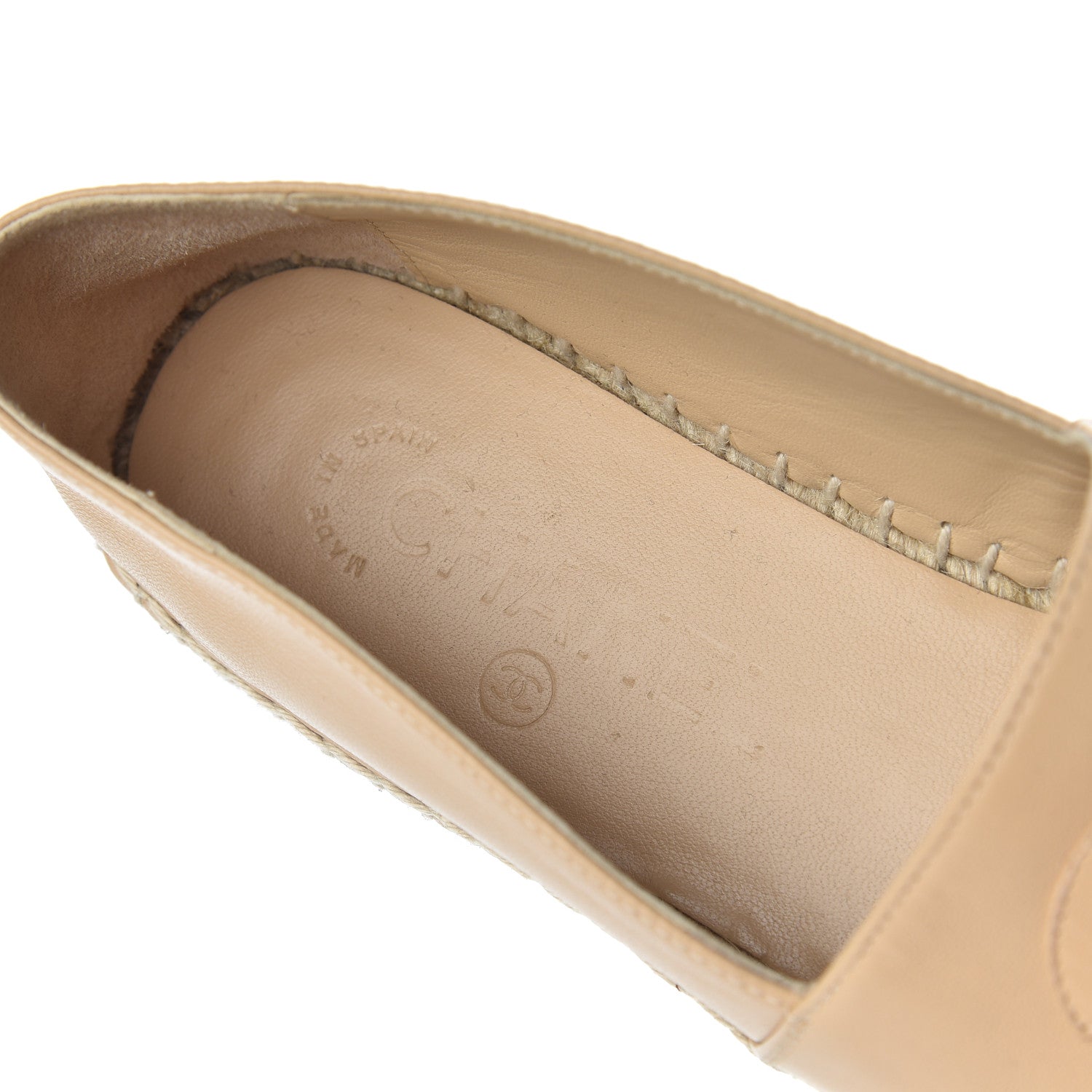 Chanel Lambskin CC Espadrilles 37 Beige Black 6 of 17