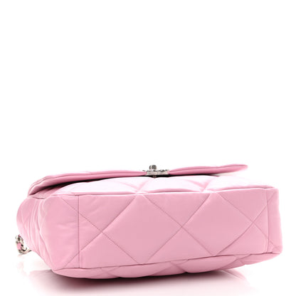 Chanel Lambskin Quilted Maxi Chanel 19 Flap Dark Pink 3 of 9
