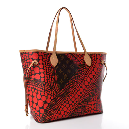 Louis Vuitton Monogram Kusama Waves Neverfull MM Red 3 of 10