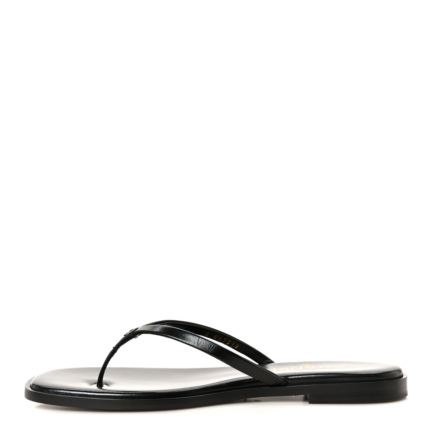 Goatskin CC Times Square Thong Sandals 40 Black