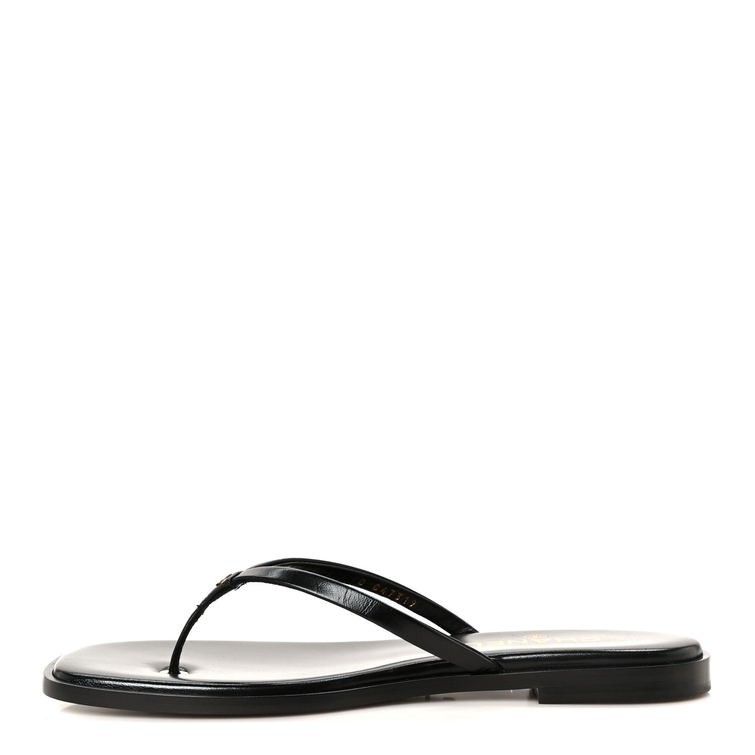 Chanel Goatskin CC Times Square Thong Sandals 40 Black 1 of 11