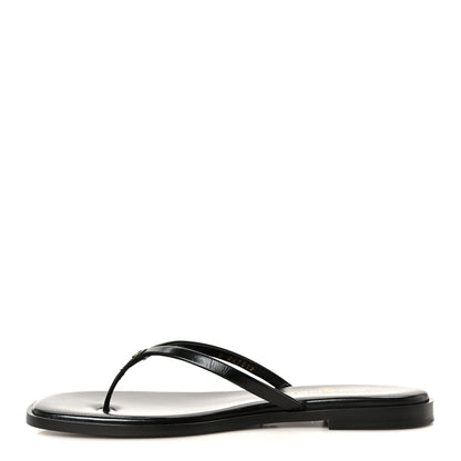 Chanel Goatskin CC Times Square Thong Sandals 40 Black 1 of 11