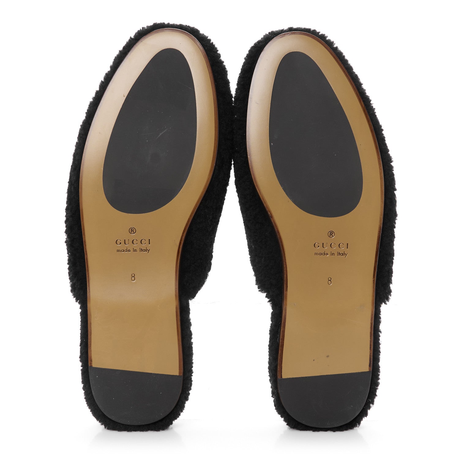 Gucci Shearling Interlocking G Mens Eileen Slippers 8 Black Butterscotch 6 of 9