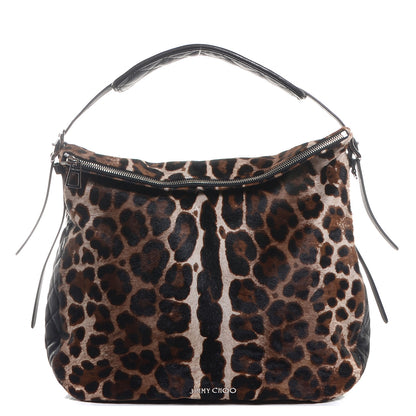 Jimmy Choo Pony Hair Leopard Large Boho Hobo 1 of 9